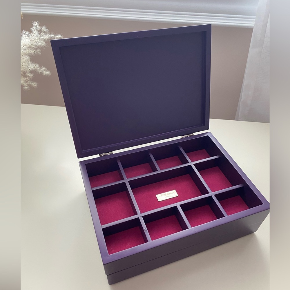 Jewelry storage box organizer - purple pink decor